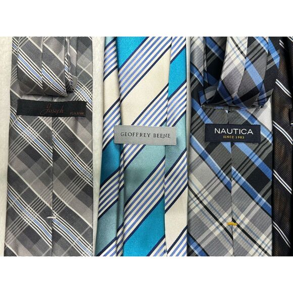 SILK TIE BUNDLE 8 Ties, Neutral Colors, 100% Silk - Picture 3 of 5